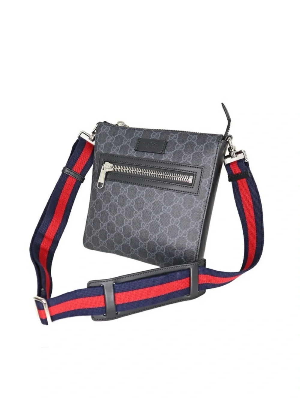 Gucci Men's GG Supreme Web Flat Messenger Crossbody Bag